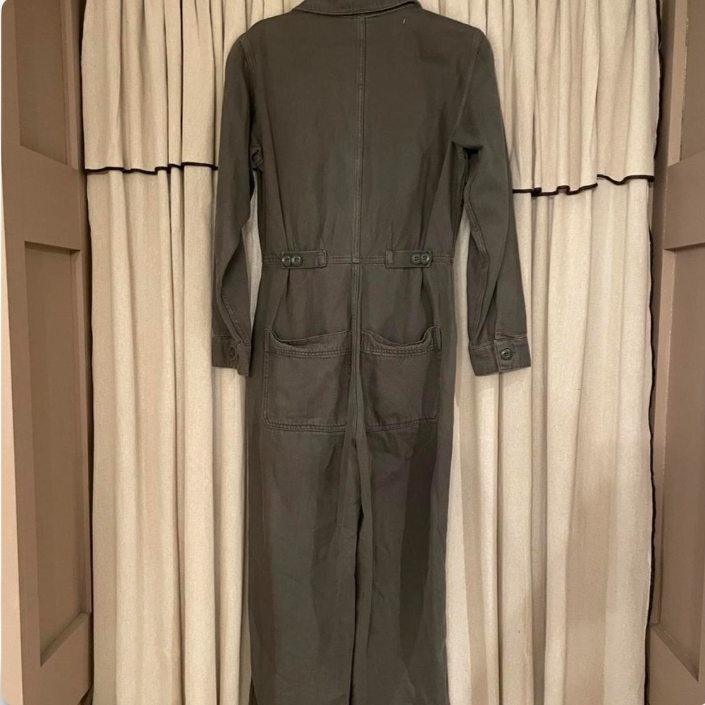 Free People Military Olive Button-Up Utility Jumpsuit - Picture 5 of 7